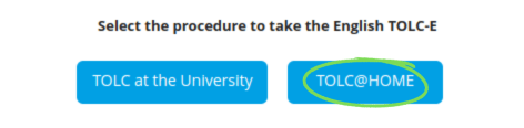 selecting tolc at home option for booking