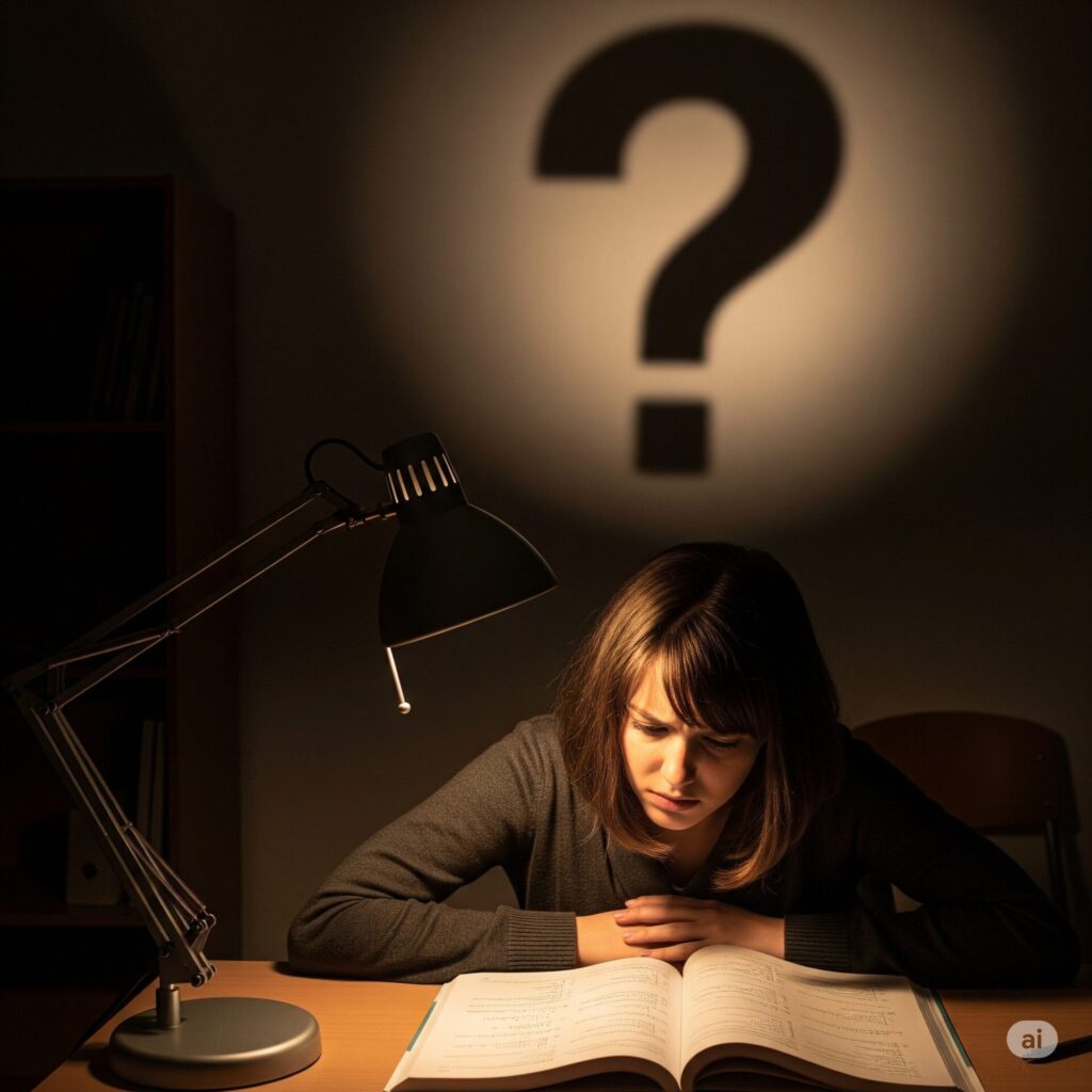 image illustrating a Student's struggle and self-doubt in math
